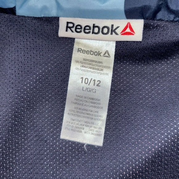 Reebok Blue Camo Boys Blocker Size 10/12 L Red Zip Lightweight Jacket Athletic - Picture 10 of 14